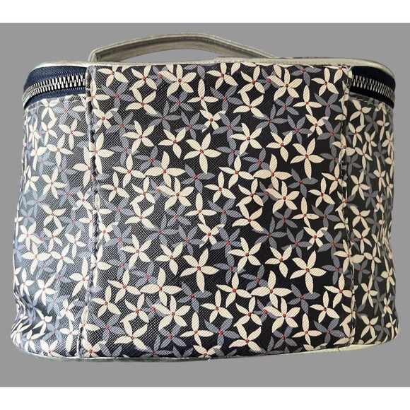 Nicole Miller NY Blue Floral Cosmetic Bag Travel Toiletry Case Makeup 9x6x6 - Picture 5 of 8